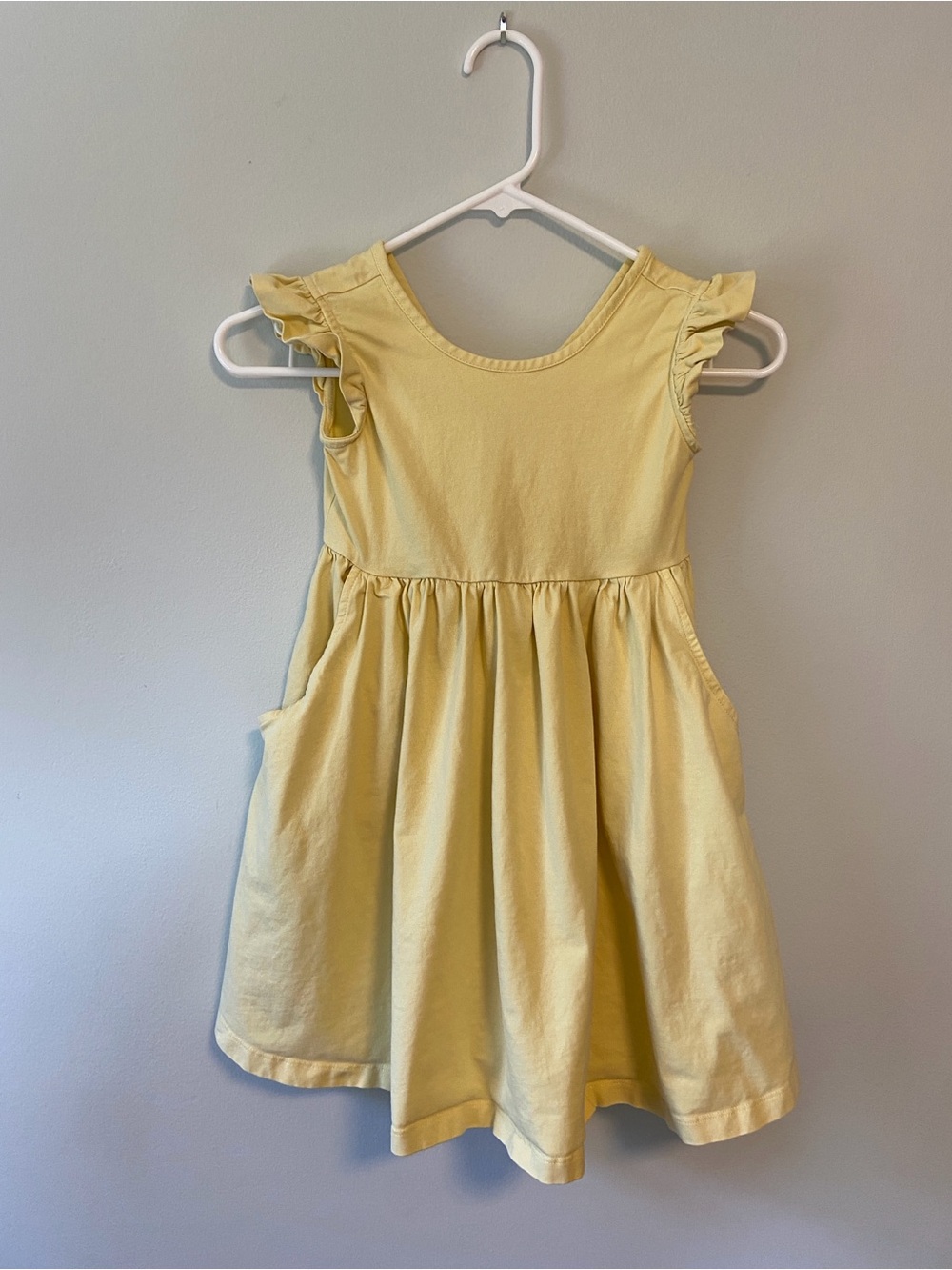 Girls' Hanna Andersson Yellow Ruffle Sleeve Dress
